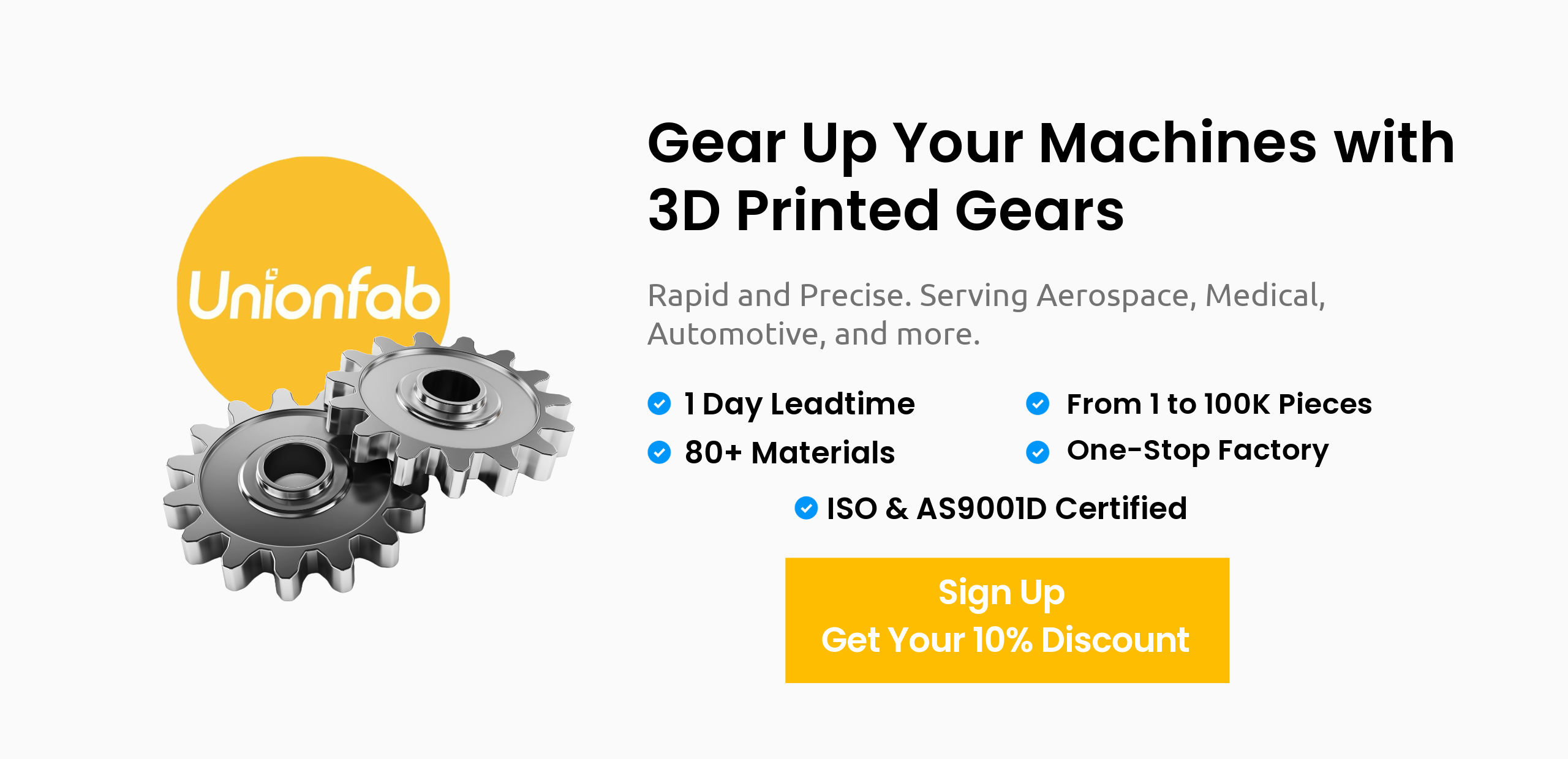 gear 3d printing by Unionfab