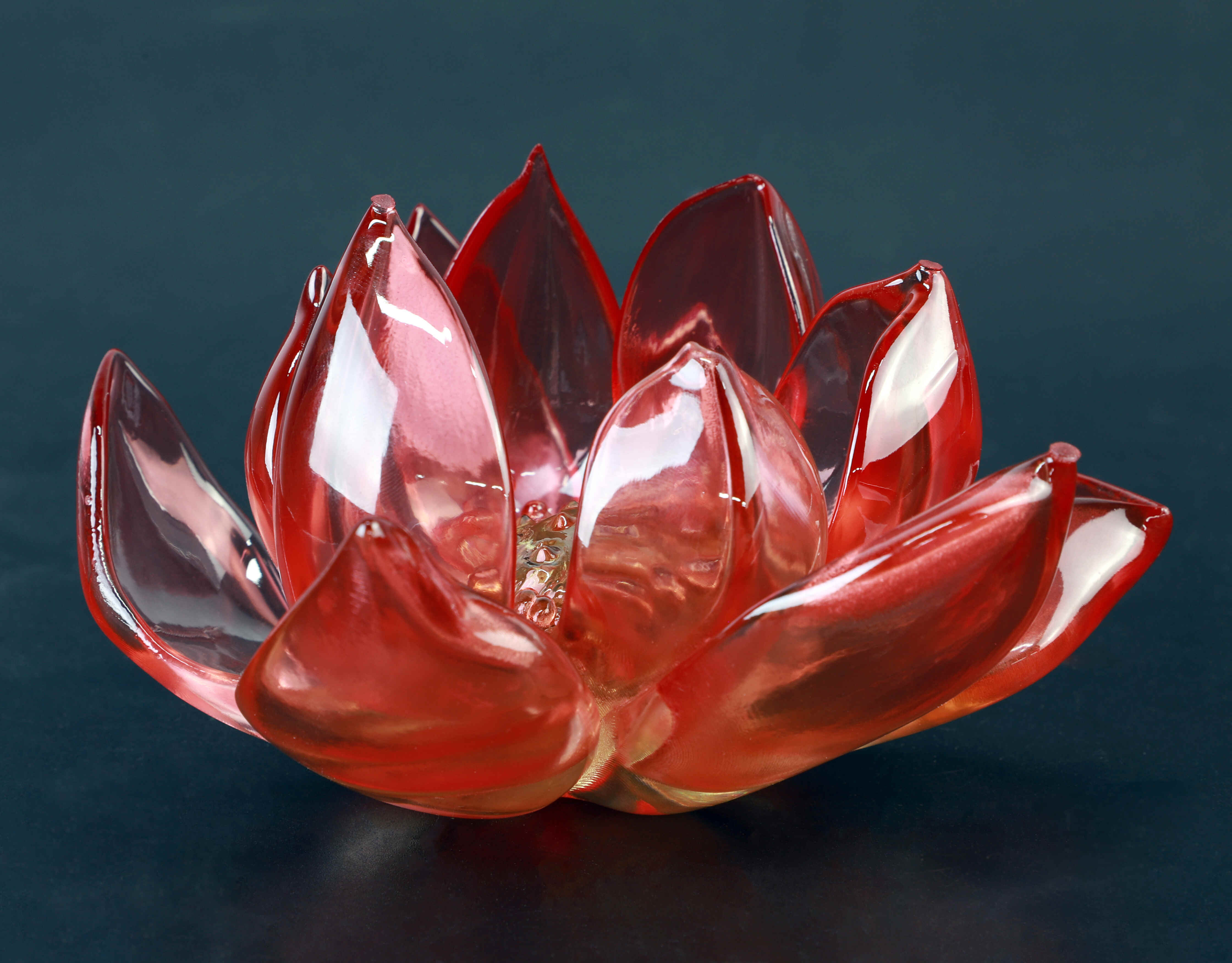 SLA Printed Transparent Resin Lotus Sculpture, A True Work of Art!