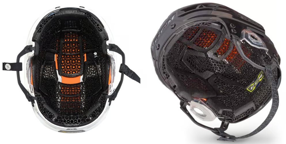 3D printed hockey helmet interior
