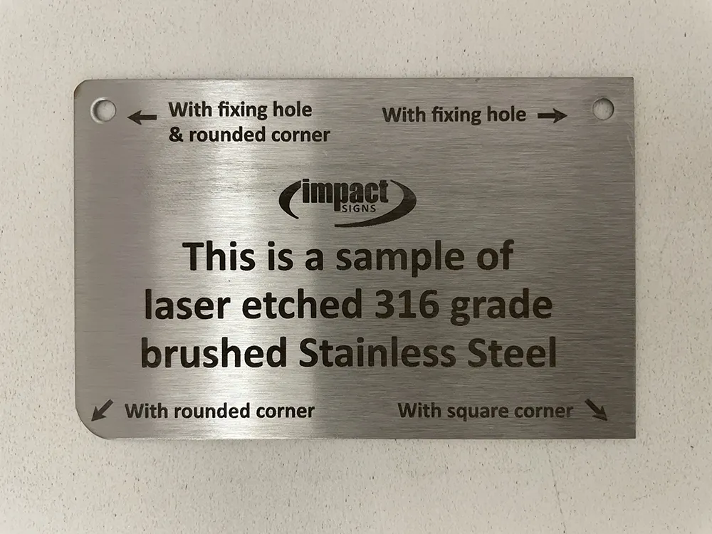 laser etched Stainless Steel data panels