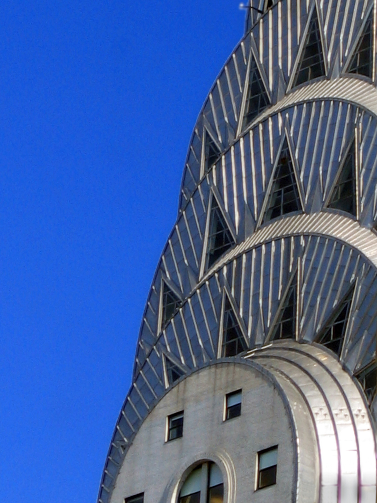Sheets of Nirosta stainless steel cover the Chrysler Building