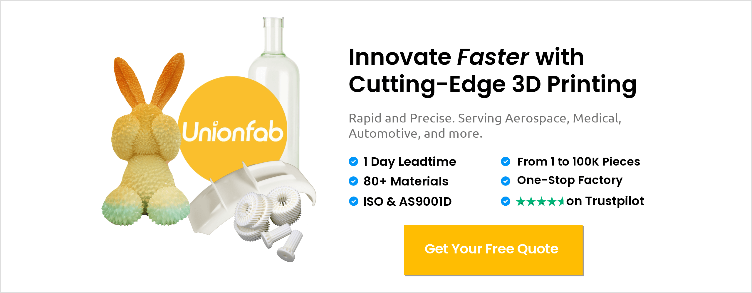 unionfab tpu 3d printing service banner