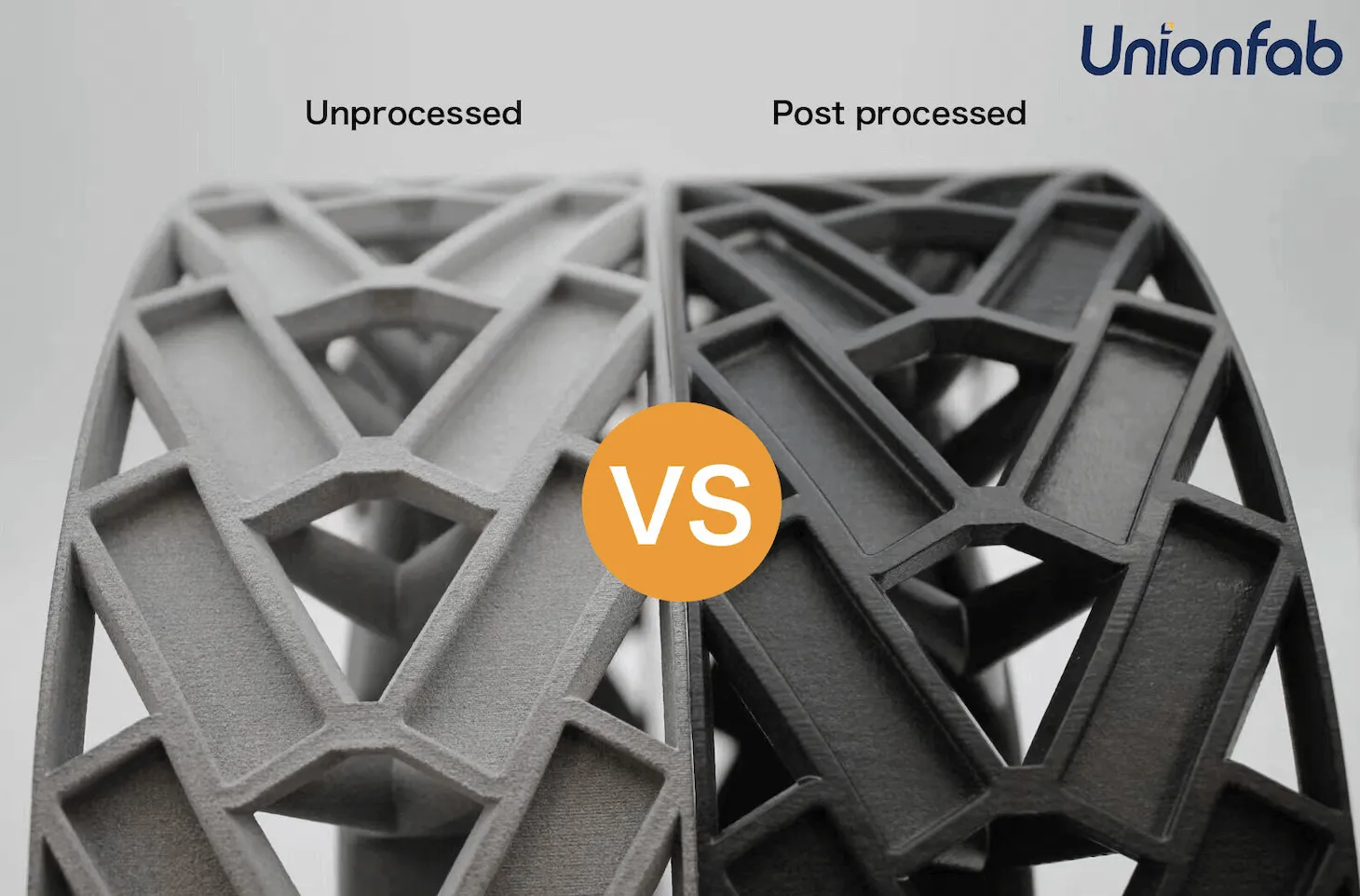 MJF Prints before and after Post-Processing Methods
