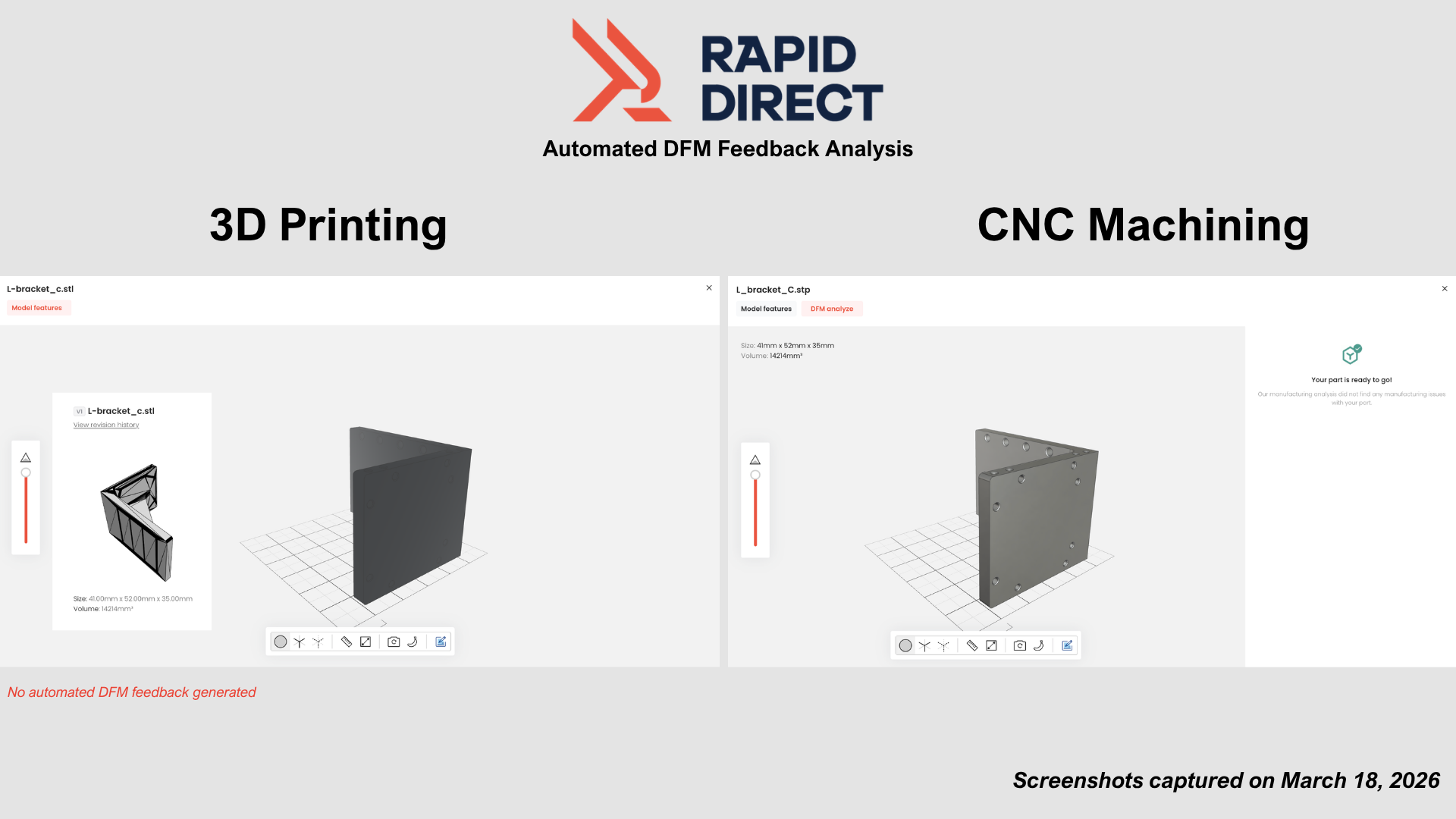 RapidDirect 3DP and CNC DFM Feedback