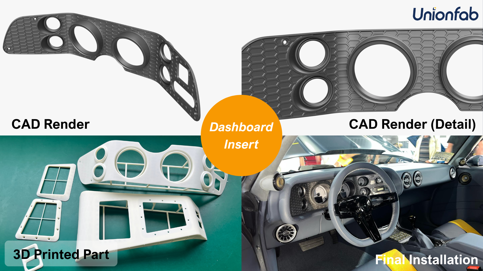 3d printed dashboard insert unionfab