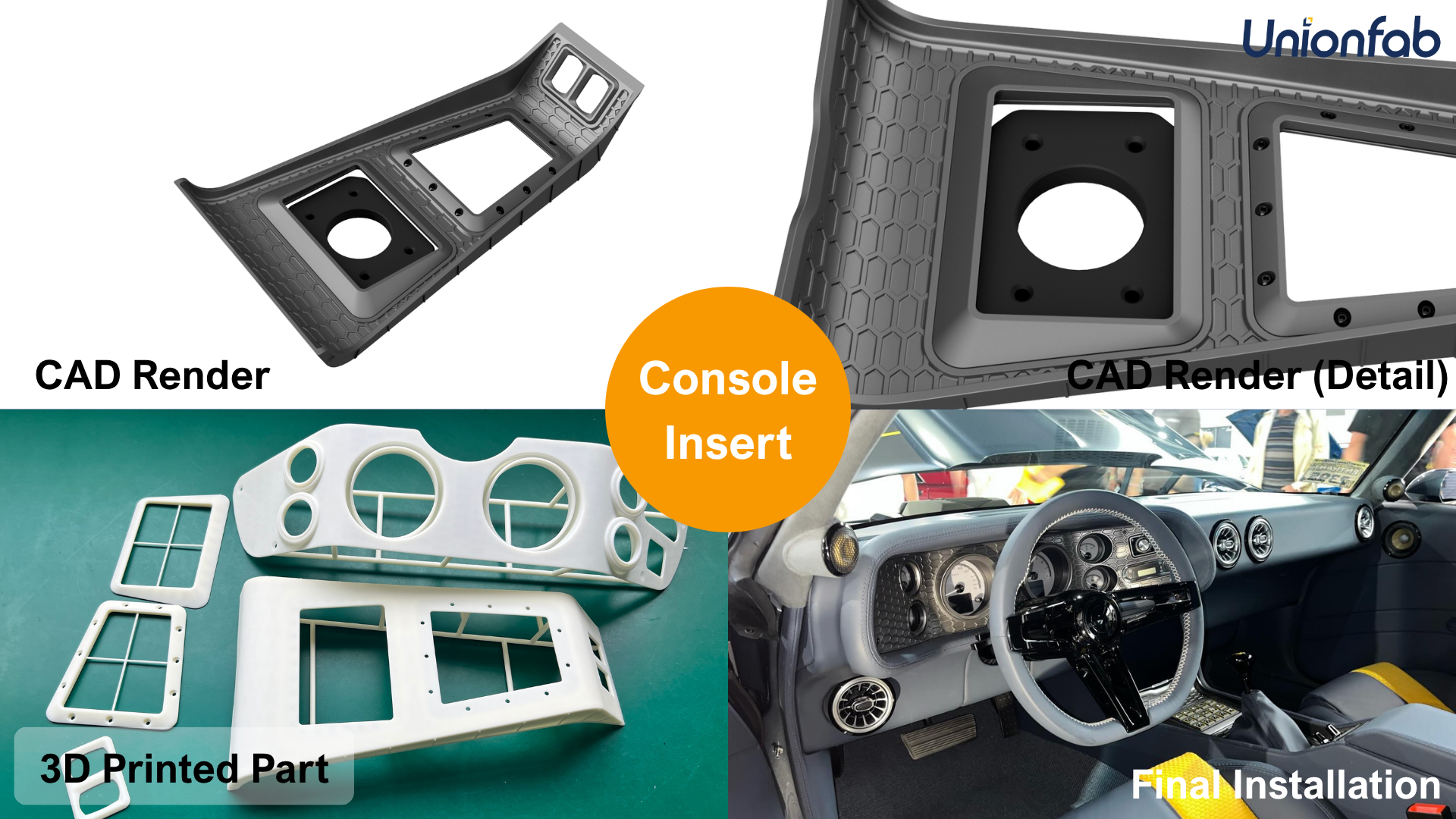 3d printed console insert unionfab